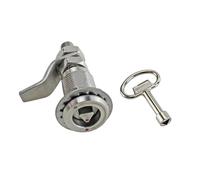 Cerradura cilíndrica de acero inoxidable 304 for puerta de gabinete, con lengüeta triangular o cuadrilátera, 1 unidad(3 Adjustable height)