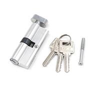 cerradura con cilindro, Paquete de 2 cilindros cerradura puerta con giro pulgar, multicolor, 70 x 29 mm(Silver 70x29mm)