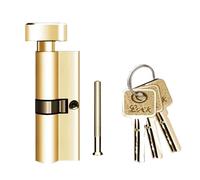 cerradura con cilindro, Paquete de 2 cilindros cerradura puerta con giro pulgar, multicolor, 70 x 29 mm(Gold 70x29mm)