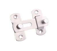 Cerradura con pestillo de acero inoxidable, Cerradura de puerta corredera con tapa for baño, garaje, jardín, ventana, color plateado y negro(Silver Small Flat)