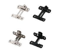 Cerradura con pestillo para puertas abatibles, Cerradura de gancho granero for puerta corredera ángulo recto acero inoxidable, 90, 180 grados, Multicolor(Black 180 Degree)