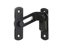 Cerradura con pestillo para puertas abatibles, Pestillo de bloqueo puerta corredera ángulo recto con giro 90 grados acero inoxidable, negro, plateado(D)