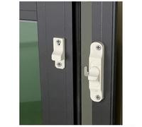 Cerradura corredera para ventana, cerradura de puerta mosquitera, 0,65 x 0,85 cm, cierre de gancho y pestillo de plástico PP, dirección ajustable, bloqueo manual seguro, para puertas correderas y