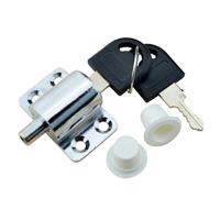 Cerradura corrediza de aleación de aluminio para ventana y puerta con llave, abrazadera de seguridad para niños, fácil instalación sin taladro, se adapta a marcos con bisagras o deslizantes, blanco