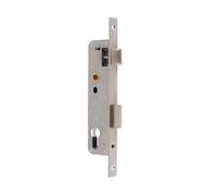 Cerradura de acero inoxidable para marco tubular, 85 x 25 mm, cerradura embutida para puerta de jardín y puerta de metal, mandril de 25 mm, distancia de 85 mm, DIN izquierda/derecha, con lengüeta en U