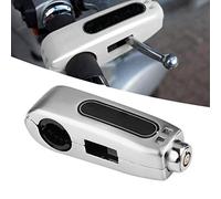 Cerradura de agarre de motocicleta de acero inoxidable, motor de 2 colores, manillar, palanca de freno, bloqueo del acelerador, bloqueo de seguridad antirrobo para motocicletas universales(Plata)