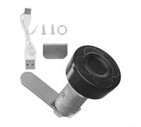 Cerradura de aleación de aluminio con huella dactilar con carga USB para puerta de armario y armario, segundo reconocimiento, no requiere instalación de perforación, negro o plateado (30 mm)