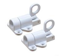 Cerradura de aleación de aluminio sólido para puertas y armarios, cierre de marco con resorte con resorte integrado, B grueso (blanco)