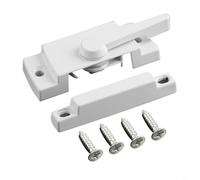 Cerradura de aleación de zinc con gancho de leva y antipernos para un marco deslizante seguro y ventana de doble caída, blanco (izquierda)