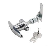 Cerradura de aleación de zinc en T con llaves para tapa de camión, caravana, puerta de garaje, kit de pestillo de bloqueo de leva de metal plateado de repuesto