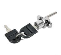 Cerradura de aleación de zinc para cajón de oficina, 16 mm/19 mm, mecanismo de bloqueo frontal con 2 llaves, acabado negro y plateado para cajones de madera (plata, 16 mm)