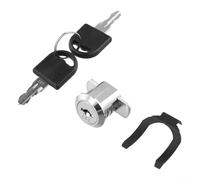 Cerradura de aleación para caja de herramientas con rotación de 180°, cerradura de cajón de inserción de gabinete para almacenamiento seguro, acabado cromado con 2 llaves (G)