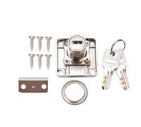 Cerradura de Armario Antirrobo, Aleación de Zinc 19mm, Incluye 2 Llaves y Tornillos, Seguridad para Muebles y Cajas