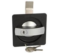 Cerradura de armario Gedotec - cerradura de caravana | 1 juego de cerradura de cerrojo giratorio de plata incl. 2 llaves | cerradura de puerta de seguridad cuadrada con llaves | cerradura de armario