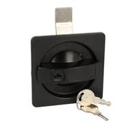 Cerradura de armario Gedotec - Cerradura de caravana | 1 juego de cerradura de pestillo giratorio negra incl. 2 llaves | cerradura de puerta de seguridad cuadrada con llaves | cerradura de armario c