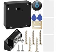 Cerradura de armario inteligente, RFID y NFC, electrónica para cajones, 2 llaveros y 3 tarjetas, invisible y sin agujeros para armarios de puertas dobles