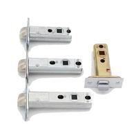 Cerradura de baño de aleación con un solo cerrojo, varios márgenes de acolchado, cuerpo de cerradura de lengüeta simple de tres barras, lengüeta de cerradura universal, 1 unidad(MULTI)