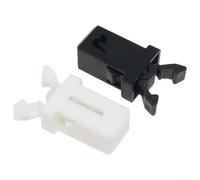 Cerradura de basura con cierre automático de plástico de repuesto para tapa táctil, reparación larga para pestillo y clip de interruptor blanco y negro para cubos de basura duraderos de cocina (negro