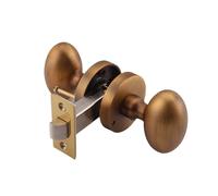 Cerradura de bola americana ligera lujo for puerta habitación con manija PVD brillante, cerradura dividida silenciosa bronce amarillo(Yellow bronze bathroom lock)
