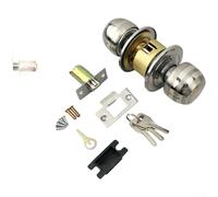 Cerradura de bola de acero inoxidable de cobre para puertas interiores de madera, baño, inodoro, dormitorio, estilo mecanismo de cierre de seguridad resistente a la corrosión, pieza de repuesto de