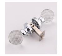 Cerradura de bola de cristal, cerradura de puerta de lujo con luz dorada, puerta de madera, cerradura de baño, cerradura de puerta de habitación silenciosa interior(115 bright chrome)