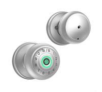 Cerradura de bola de reconocimiento de huellas dactilares con tecnología antiespía para un acceso seguro y sin esfuerzo (plateado)