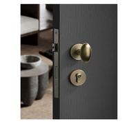Cerradura de bola dividida de bronce americano, cerradura de puerta interior de estilo chino, cerradura de bola de manija redonda silenciosa de bronce simple(Type C-72 Silent lock body set)