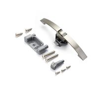 Cerradura de botón con manija for caravana, autocaravana, coche, barco, casa, armario, cajón, cerraduras de botón, muebles, 1 unidad(Brushed Silver 160mm)