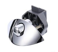 Cerradura de botón de media luna para puertas de armario de caravana de 14 a 16 mm de grosor, mango de aleación de zinc con base de nailon, cierre seguro para yates, remolques y barcos (plateado)