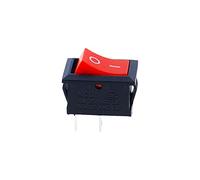 Cerradura de botón,Interruptor basculante, 10 uds/lote KCD1 2 pines 250 V 3 A Interruptor de barco 21 * 15 Interruptor de posición basculante SPST ON Off a presión(Red)