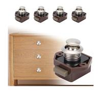 Cerradura de botón pulsador, cerradura de puerta sin llave de 15-20 mm con tornillo, perilla de cierre for puerta de armario, caravana, autocaravana, furgoneta, barco, puerta de armario(5pc Brown)