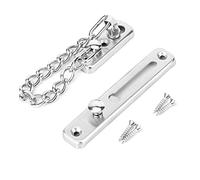 Cerradura de cadena de acero inoxidable Pestillo de puerta de guardia de seguridad antirrobo resistente para puertas de madera interiores de hotel Bronce negro plateado 7,7 (Cepillado)