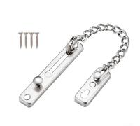 Cerradura de cadena de puerta de acero inoxidable resistente con mecanismo de botón de resorte, pestillo de seguridad antirrobo para puertas de madera, metal y UPVC, seguridad para niños y mascotas