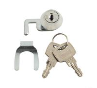 Cerradura de cajón de caja registradora con clip de gancho para armario de metal, caja de vuelo, equipo terminal, cerradura de seguridad, aleación de zinc, plata, 32 x 21,5 mm