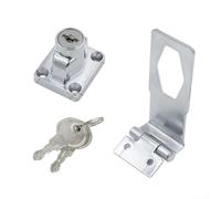 Cerradura de cajón de caja registradora de acero inoxidable con 2 llaves, cerradura de gabinete resistente para archivador, taquillas, cajas de almacenamiento (4 pulgadas)