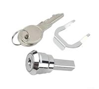 Cerradura de cajón de enlace de gabinete de archivos para gabinetes de acero, cajones, buzones para - Cerradura de cilindro de seguridad de aleación de zinc con 2 llaves, color plateado (44 x 21,7 mm)