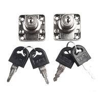 Cerradura de cajón para muebles, cajones de escritorio, guanteras, cajas de herramientas y armarios eléctricos, cuerpo de hierro con chapado en acero inoxidable, 16 mm de diámetro, paquete de 2 (16 x