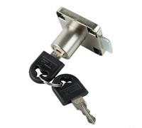 Cerradura de cajón para muebles, cajones de escritorio, guanteras, cajas de herramientas y armarios eléctricos, cuerpo de hierro con chapado en acero inoxidable, 16 mm de diámetro, paquete de 2 (19 x