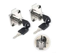 Cerradura de cajón para muebles, cajones de escritorio, guanteras, cajas de herramientas y armarios eléctricos, cuerpo de hierro con chapado en acero inoxidable, 16 mm de diámetro, paquete de 2 (19 x
