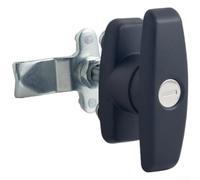 Cerradura de Camisa Metálica para Puerta de Armario(MS108-1-1 Black) | para acero , minimalista, para entornos industriales, instalación rápida, medidas 88x69mm
