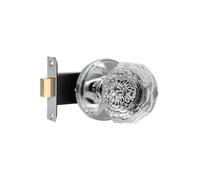 Cerradura de canal aleación Zinc, manija bola cristal, cerradura puerta invisible, un solo lado, oculta for habitación(002 single side lock bright chrome)