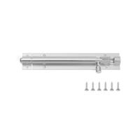 Cerradura de cerrojo Cerradura de cierre ventana aleación aluminio 2-8 pulgadas, bisagra seguridad negra y plateada(Silver,8inch)