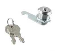 Cerradura de cilindro de metal con 2 llaves para armario, puerta, cajón, buzón, 16/20/25 mm, orificio de montaje de 18 mm, cierre de aleación de metal de forma segura (20 mm)