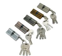 Cerradura de cilindro europeo, 1 Uds., 70MM, cerradura de barril de puerta con llaves dobles de Zinc, color blanco(Bronze)