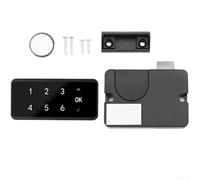 Cerradura de código inteligente para armarios y cajones con entrada sin llave, seguridad de contraseña virtual, carga USB de respaldo y alarma antirrobo (B)