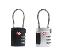Cerradura de combinación aprobada por la TSA con cable, seguridad duradera y versátil para maletas, mochilas, taquillas de gimnasio, mochila, candado pequeño para artículos esenciales de viaje (negro