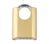 Cerradura de combinación con código de 4 dígitos y grillete de acero endurecido, cuerpo de aleación de zinc que ofrece una mayor resistencia a cortes y roturas para varios usos (dorado)