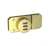 Cerradura de combinación de 3 dígitos para gabinete, cerradura de aleación de zinc sin llave para cajones, taquillas y armarios (dorado)