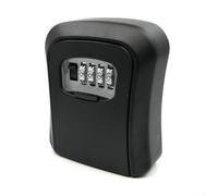 Cerradura de combinación de 4 dígitos para uso al aire libre, caja de almacenamiento de aleación de aluminio con cubierta resistente a la intemperie para llaves y objetos de valor (negro)