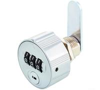 Cerradura de combinación de gabinete, aleación de zinc, metal, archivador, cajón, casillero, buzón, cerradura de código con llave de seguridad (30 mm, plateado)
